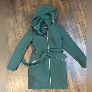 GUESS Women's Green Hooded Trench Coat